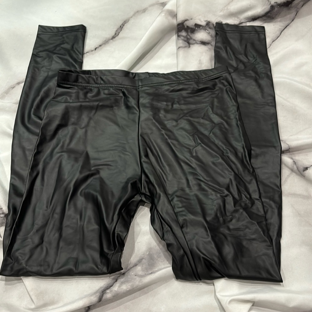 NWT Black leather pants